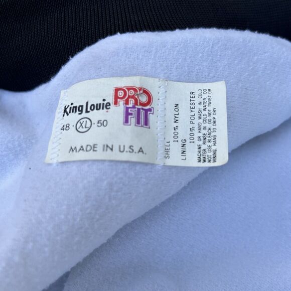 Vintage King Louie Jacket Mens XL Pro Fit Satin Bomber USA Western Uniform Coat - Picture 3 of 8